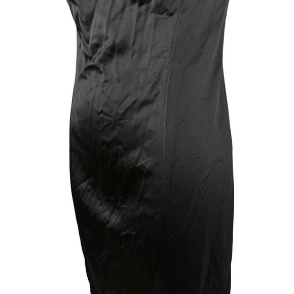 Guess Collection USA Made Satin Solid Little Black Dress V-Back Stretch sz 4 - Picture 9 of 16